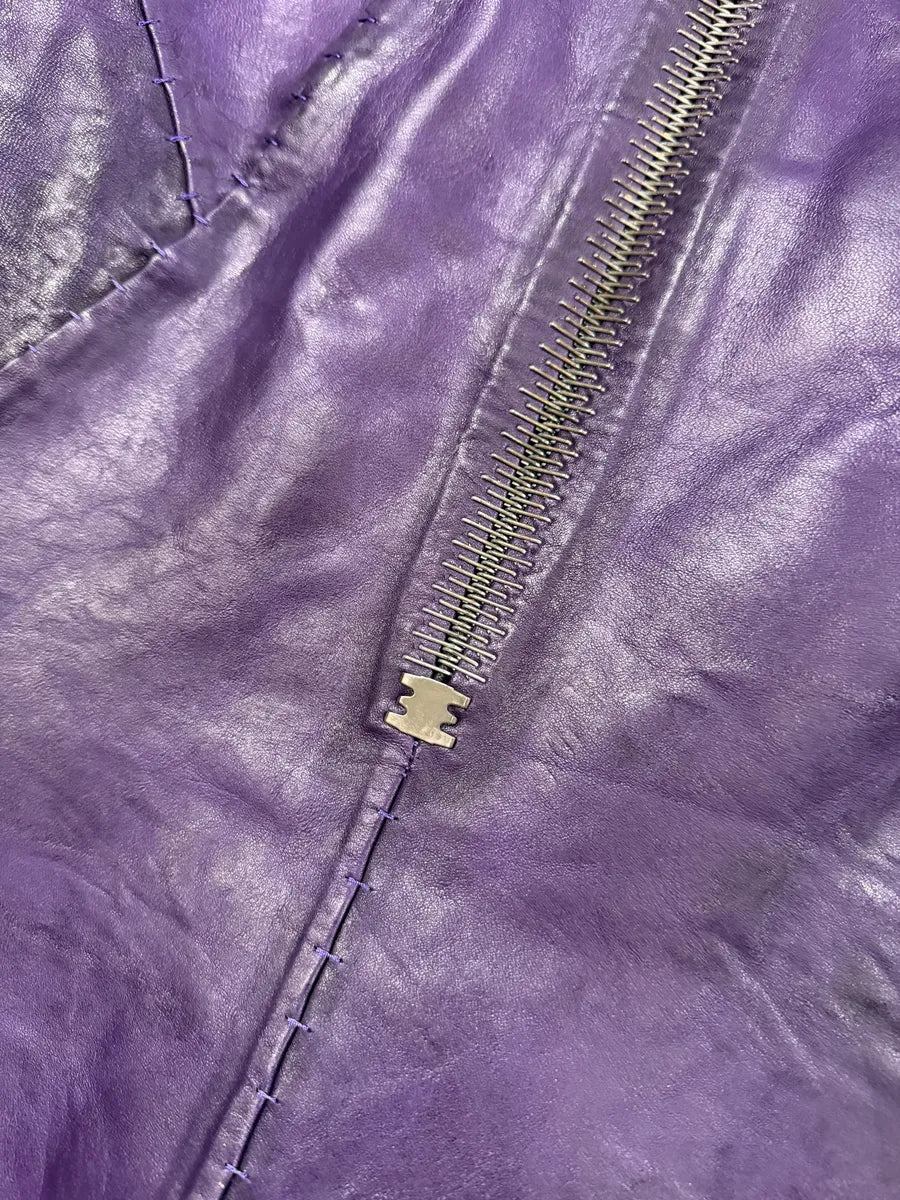 Isaac Sellam Royal Purple LST Jersey Leather Jacket fajToNE 8