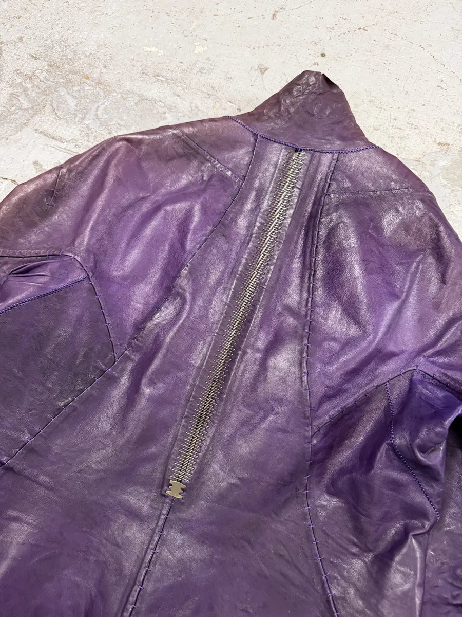Isaac Sellam Royal Purple LST Jersey Leather Jacket fajToNE 9