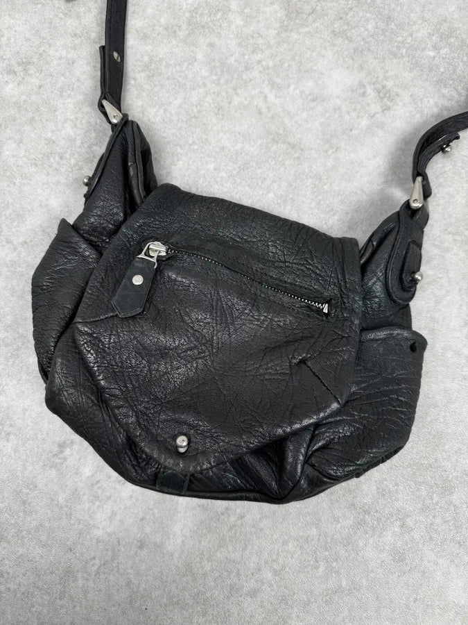 Isabel Marant Black Crinkled Leather Crossbody Bag WjimEMZ 4