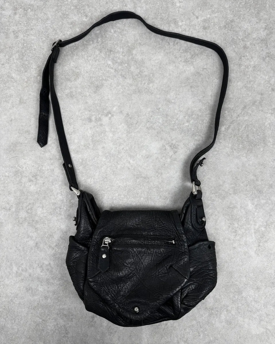 Isabel Marant Black Crinkled Leather Crossbody Bag WjimEMZ 0