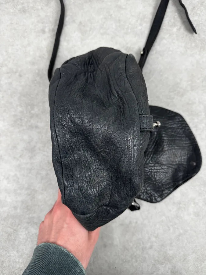Isabel Marant Black Crinkled Leather Crossbody Bag WjimEMZ 9