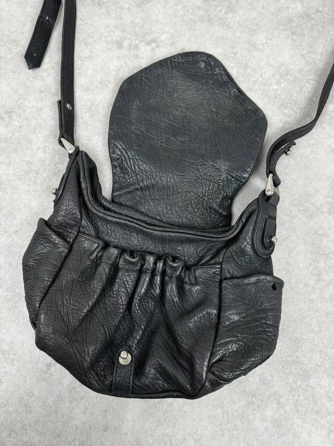 Isabel Marant Black Crinkled Leather Crossbody Bag WjimEMZ 6