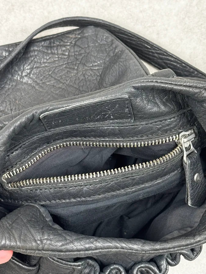 Isabel Marant Black Crinkled Leather Crossbody Bag WjimEMZ 11