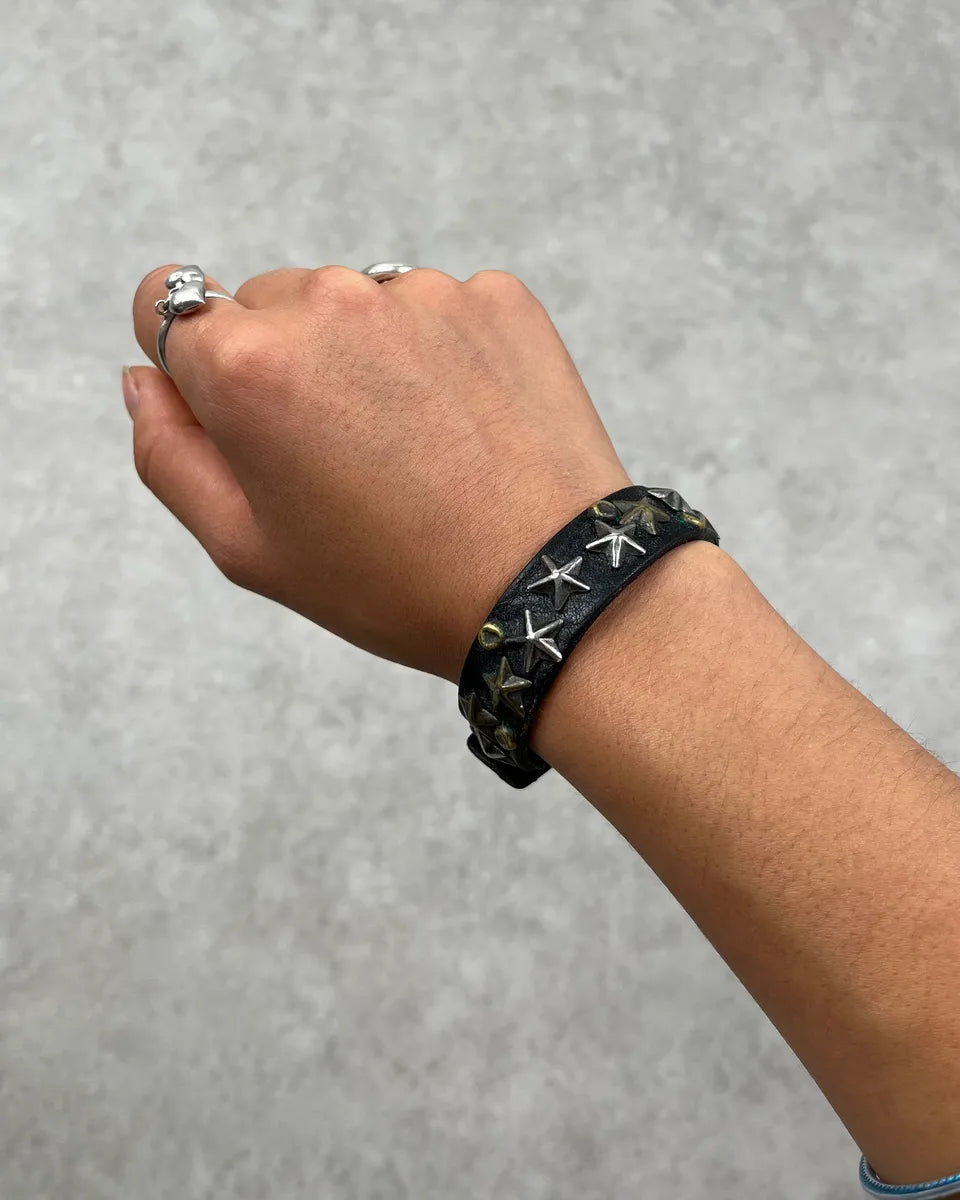 Isabel Marant Black Leather Star-Studded Bracelet bDMpyCz 0
