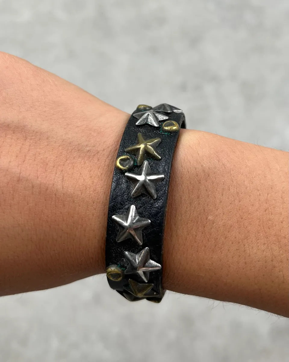 Isabel Marant Black Leather Star-Studded Bracelet bDMpyCz 2