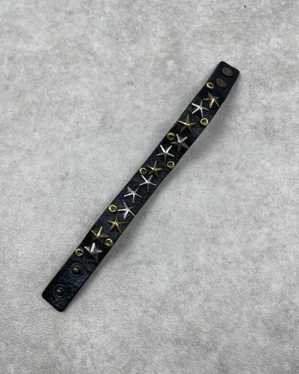 Isabel Marant Black Leather Star-Studded Bracelet bDMpyCz 4