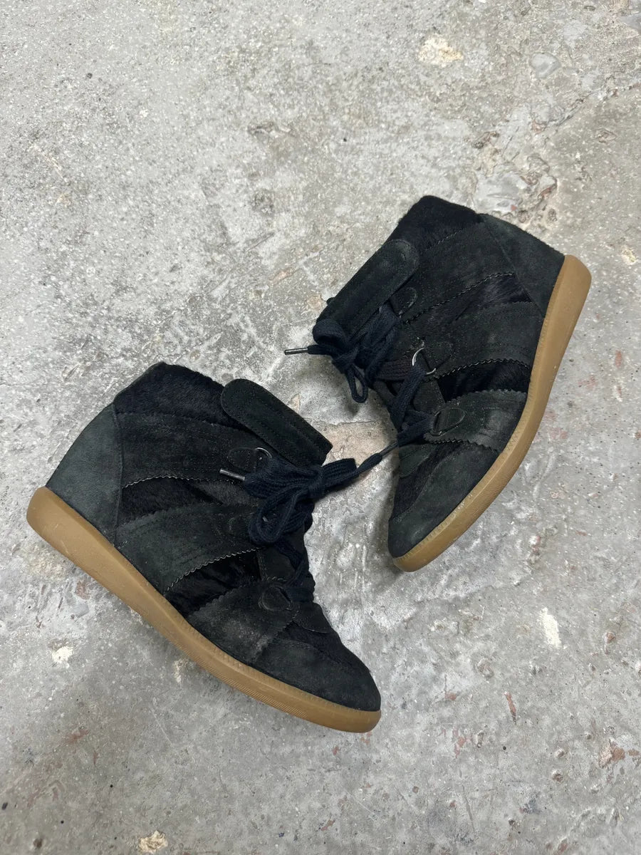 Isabel Marant Black Pony Hair Hybrid Leather Heels Shoes (40eu/us7) 1