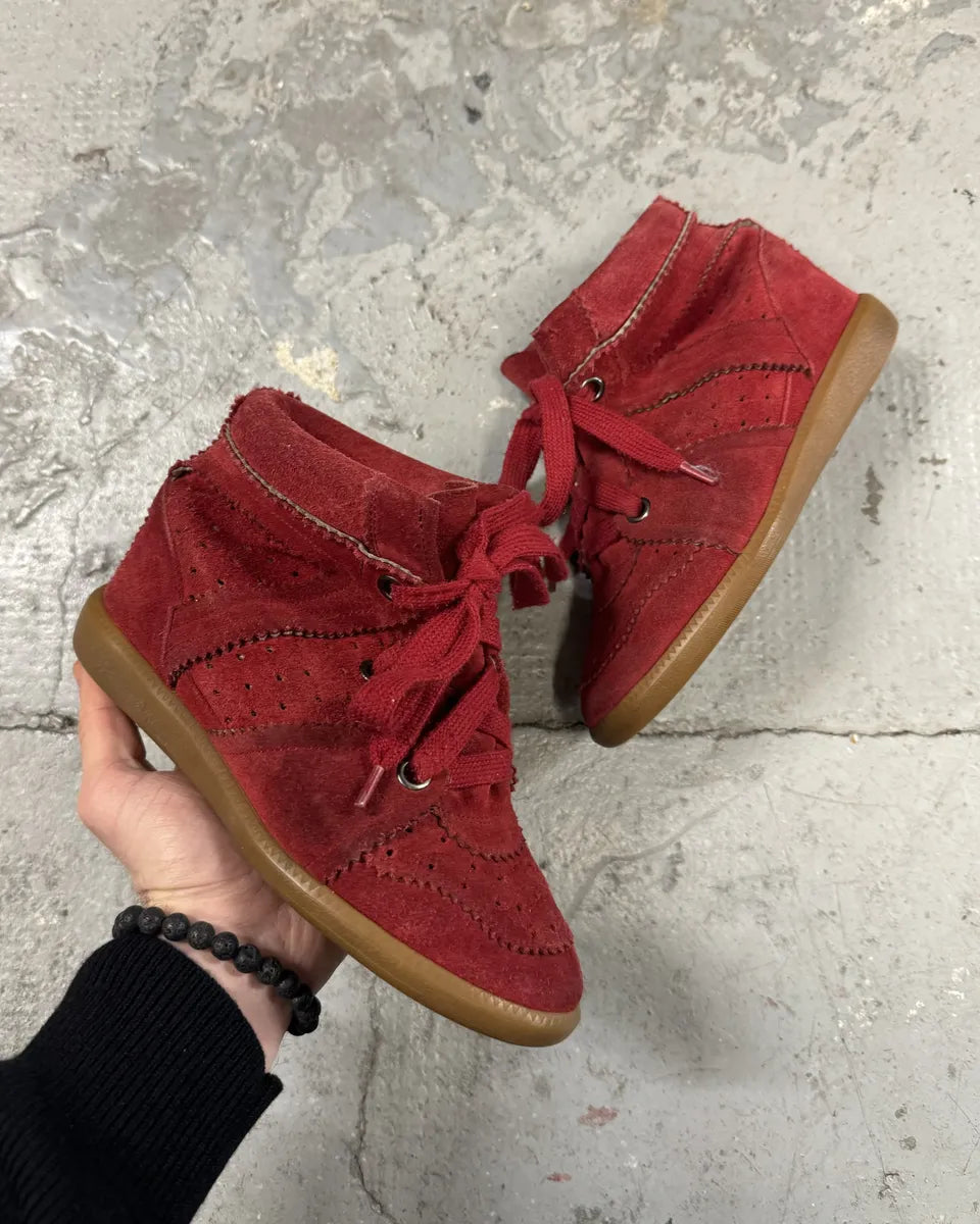 Isabel Marant Bobby Red Suede High Boots (36eu/us4) 0