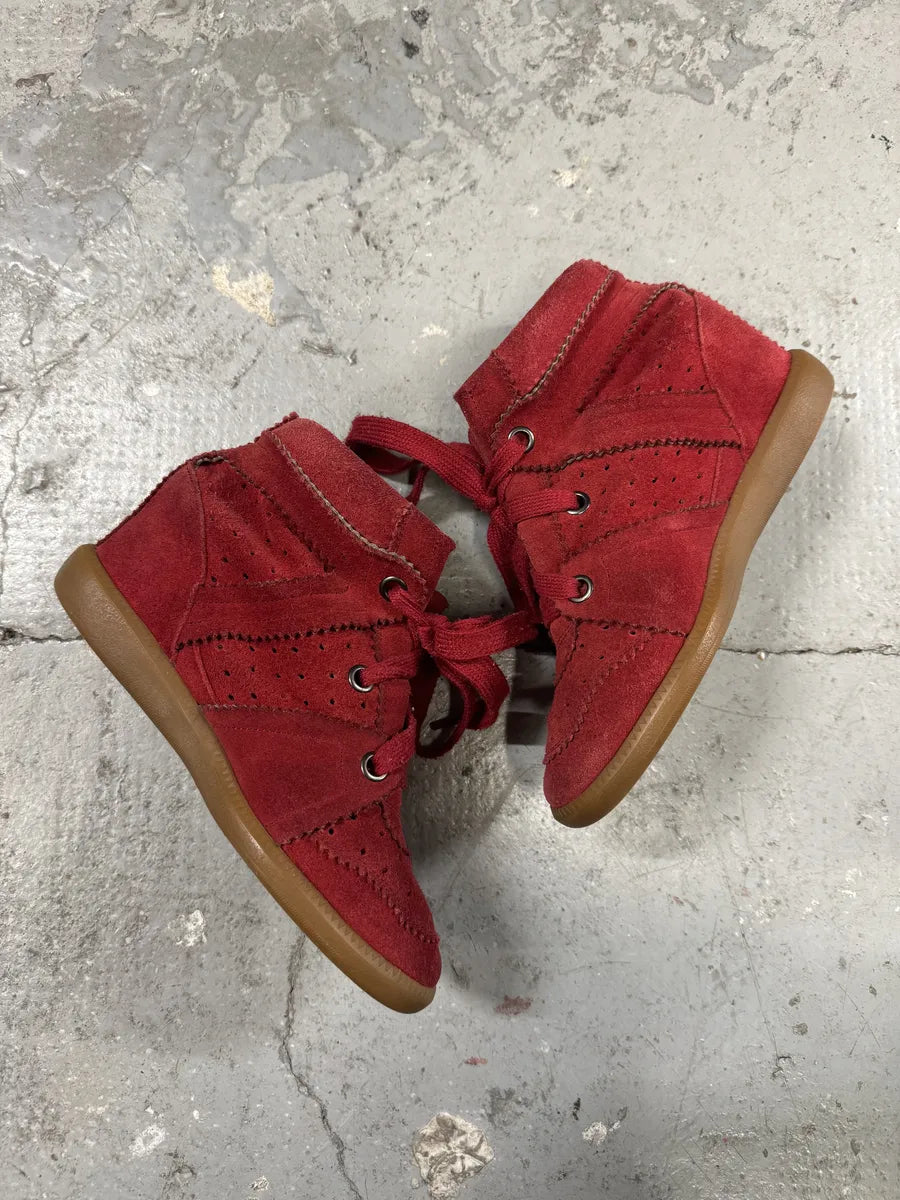 Isabel Marant Bobby Red Suede High Boots (36eu/us4) 3