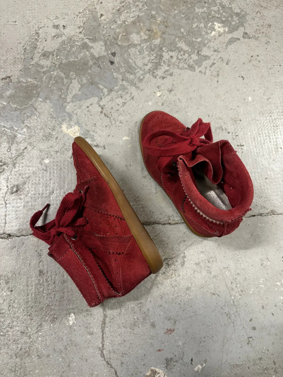 Isabel Marant Bobby Red Suede High Boots (36eu/us4) 5