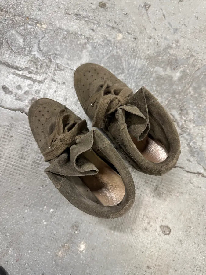 Isabel Marant Bobby Suede Leather Brown Olive High Heel Sneakers (38eu/us5.5) 6