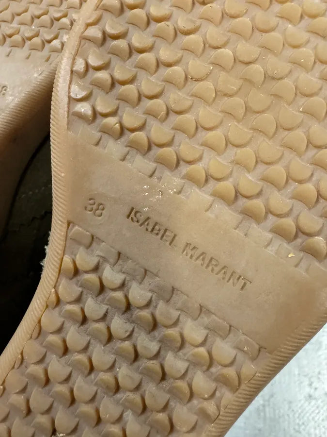 Isabel Marant Bobby Suede Leather Brown Olive High Heel Sneakers (38eu/us5.5) 8