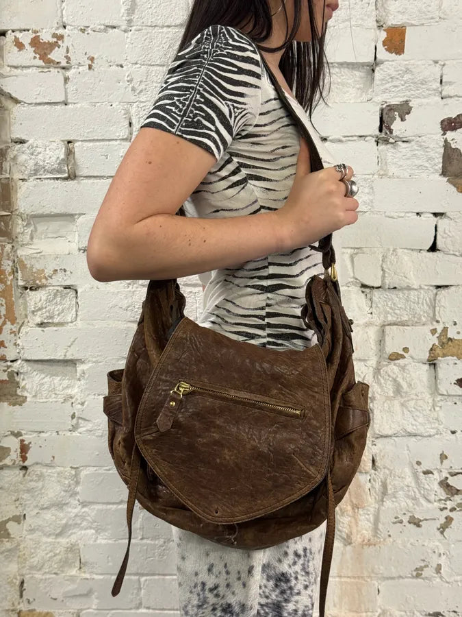 Isabel Marant Brown Grained Leather Crossbody Bag fjTfnuq 1