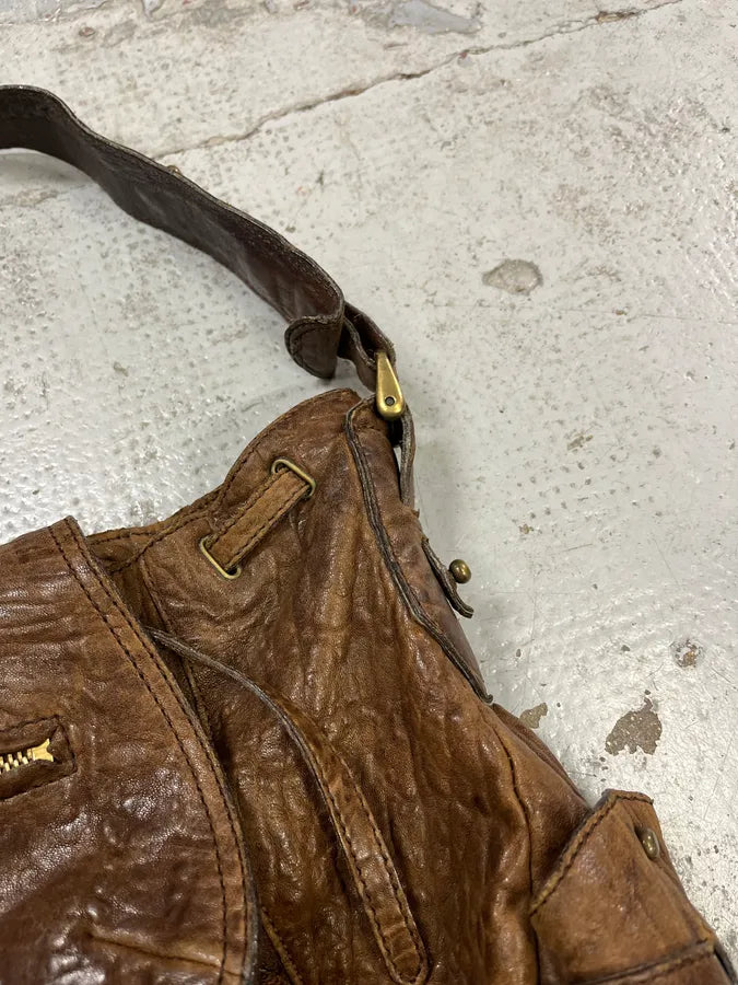 Isabel Marant Brown Grained Leather Crossbody Bag fjTfnuq 4