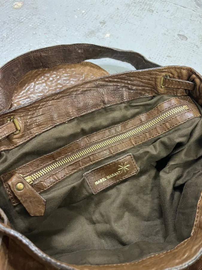 Isabel Marant Brown Grained Leather Crossbody Bag fjTfnuq 9