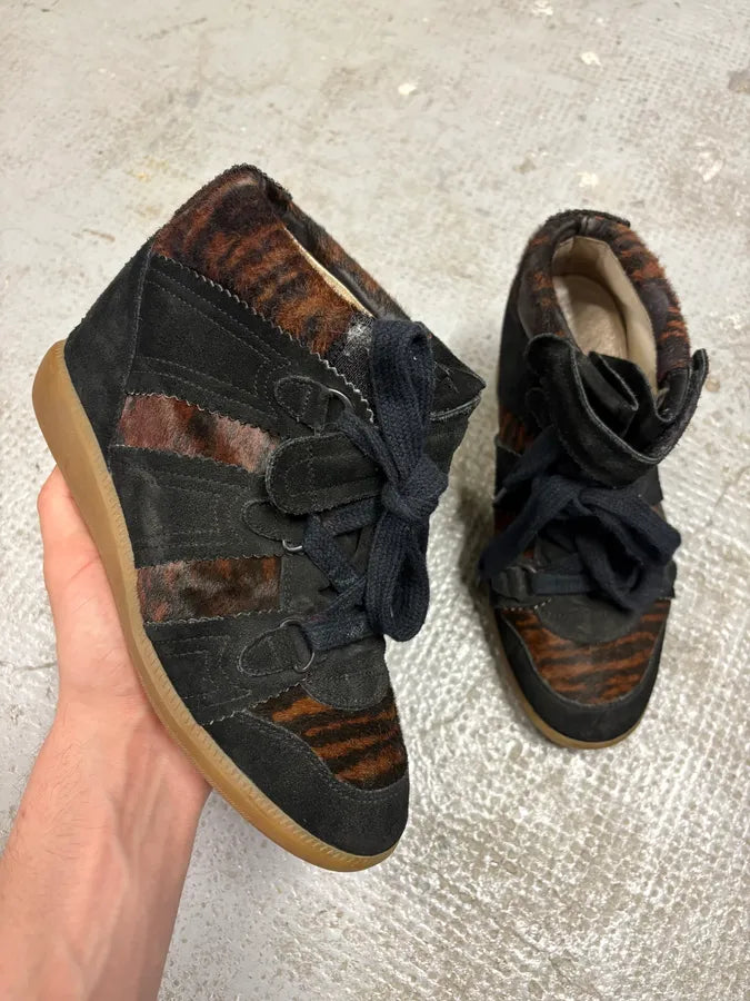 Isabel Marant Calf Pony Hair Over Dark Fauve Bobby Basket (37eu/us5) ujcURvu 0