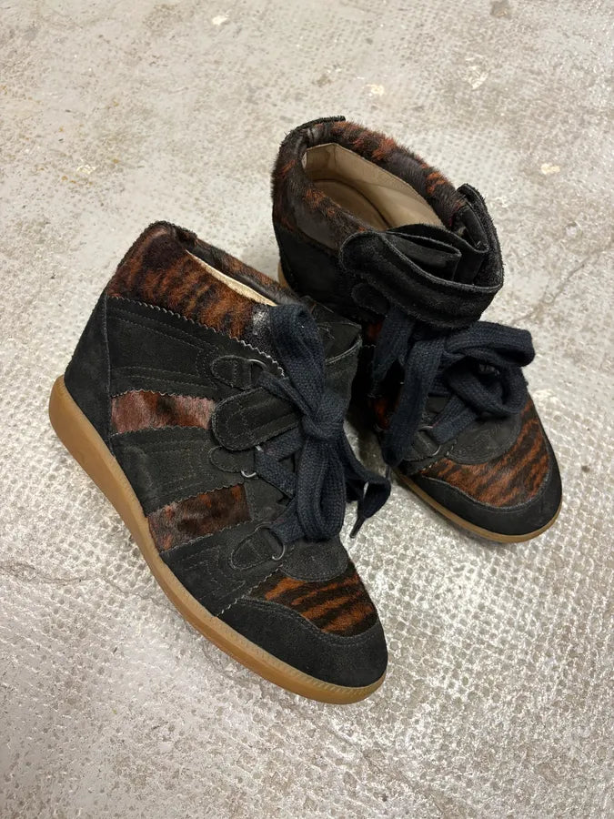 Isabel Marant Calf Pony Hair Over Dark Fauve Bobby Basket (37eu/us5) ujcURvu 4