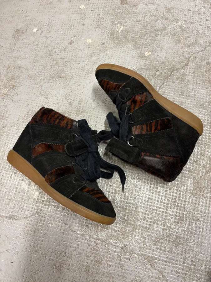 Isabel Marant Calf Pony Hair Over Dark Fauve Bobby Basket (37eu/us5) ujcURvu 5