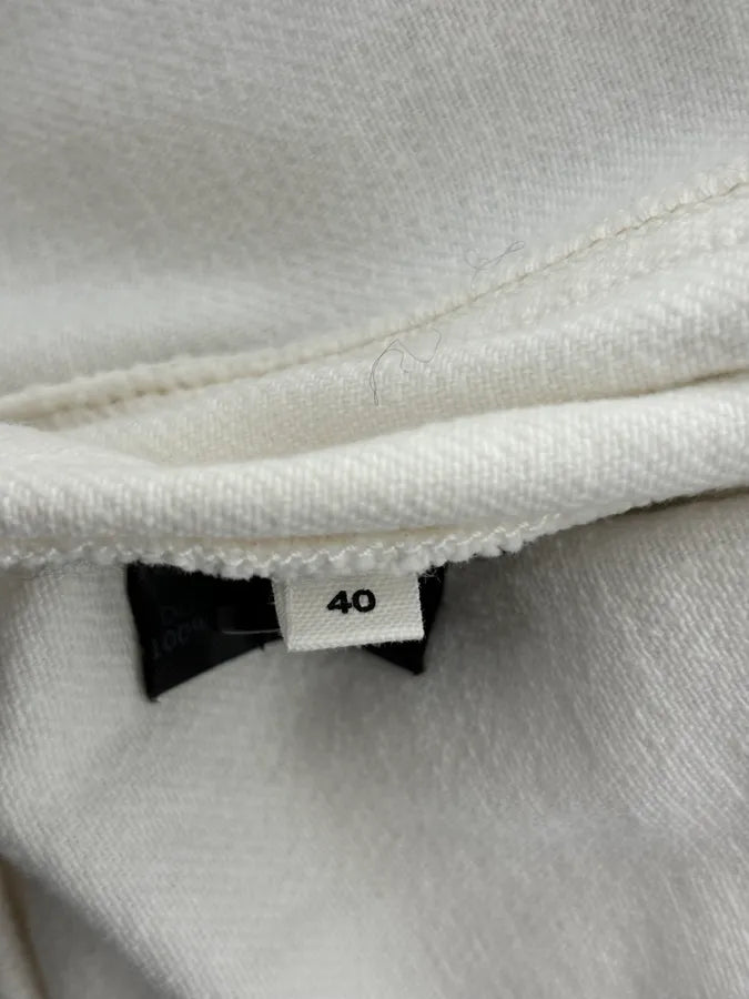 Isabel Marant Étoile Cream White Officer Napoleon Denim Jacket  HaTGAEb 10