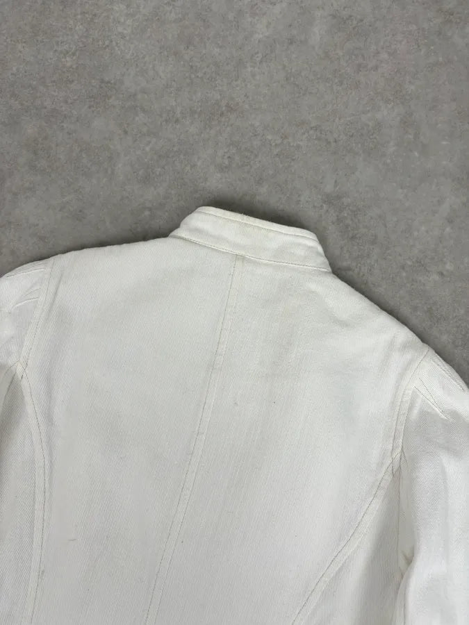 Isabel Marant Étoile Cream White Officer Napoleon Denim Jacket  HaTGAEb 6
