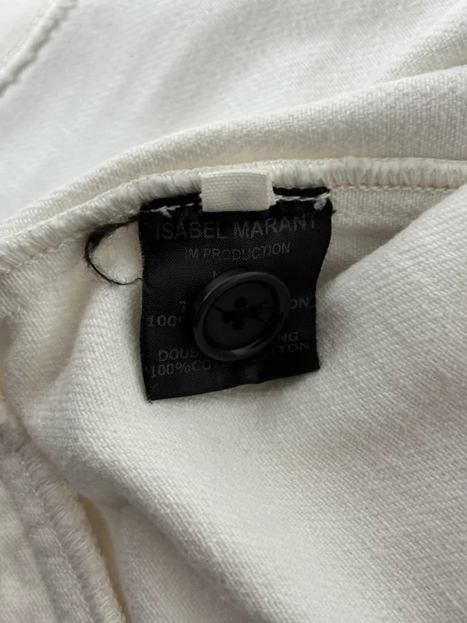 Isabel Marant Étoile Cream White Officer Napoleon Denim Jacket  HaTGAEb 11