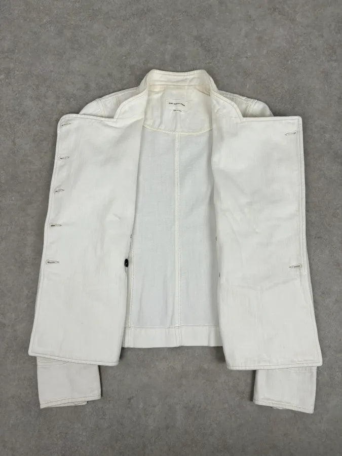 Isabel Marant Étoile Cream White Officer Napoleon Denim Jacket  HaTGAEb 7