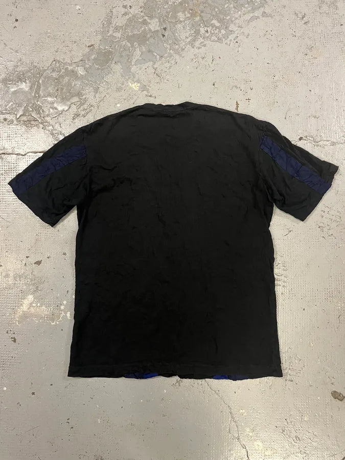 Issey Miyake Black & Blue Stripes Textured Tee-Shirt (S/M) GoxwOrs 4