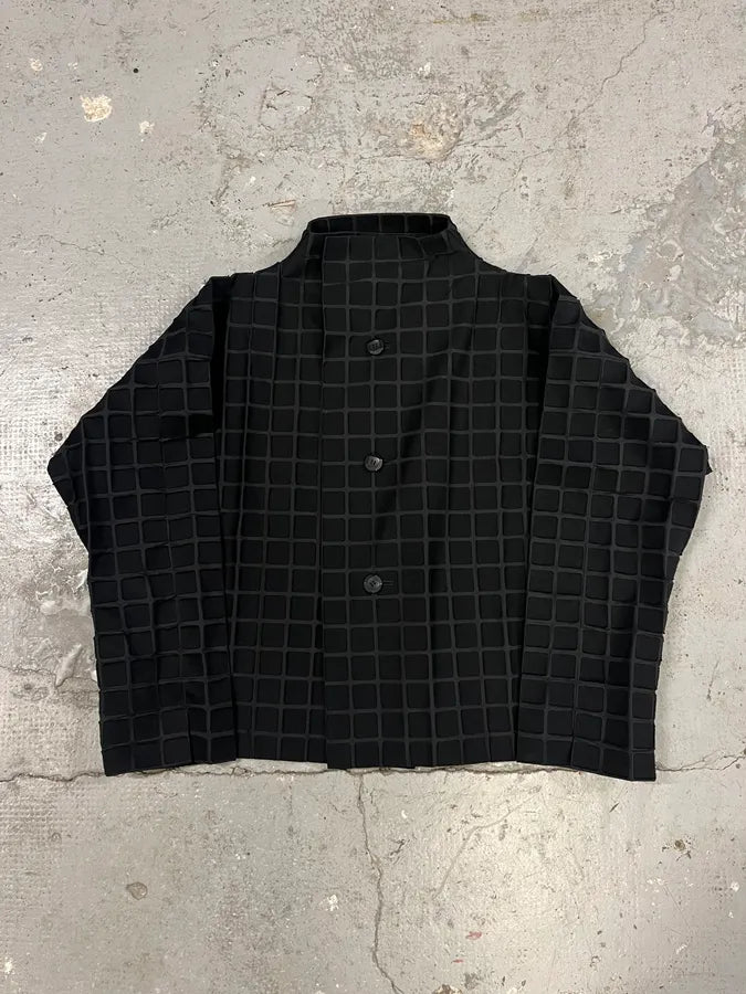 Issey Miyake Black Avant-Garde Squared Jacket (M/L) 0