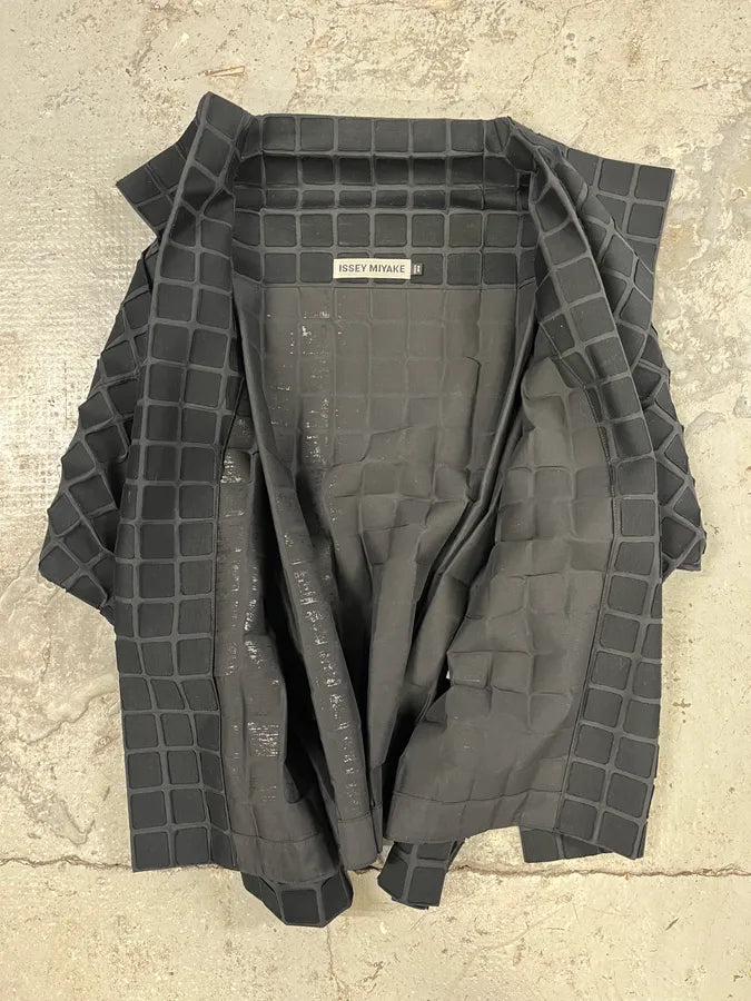 Issey Miyake Black Avant-Garde Squared Jacket (M/L) 5