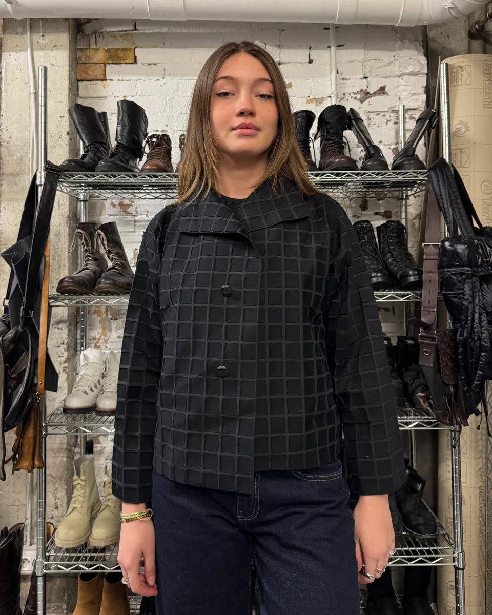 Issey Miyake Black Avant-Garde Squared Jacket (M/L) 1