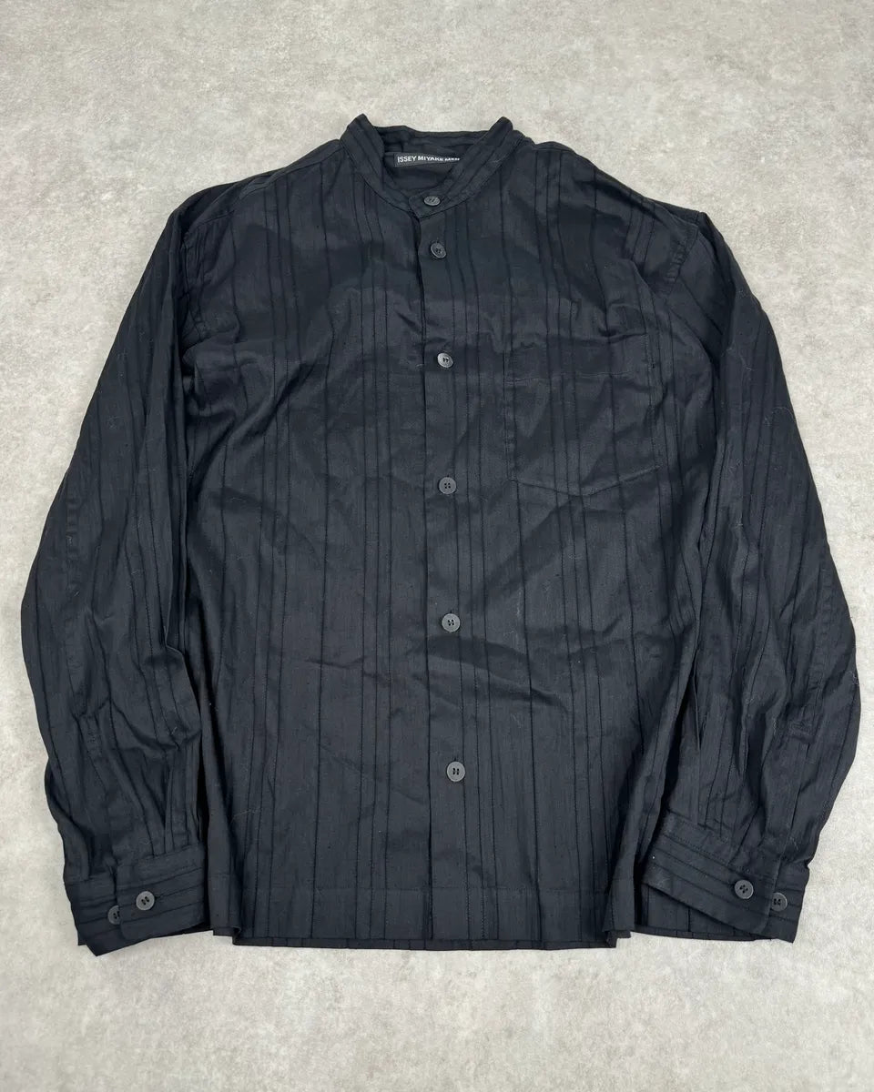 Issey Miyake Black Lined Light Mao Shirt KYVZjsL 0