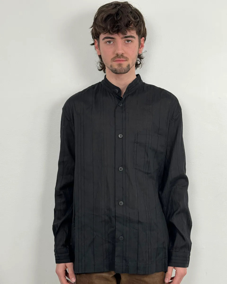 Issey Miyake Black Lined Light Mao Shirt KYVZjsL 1