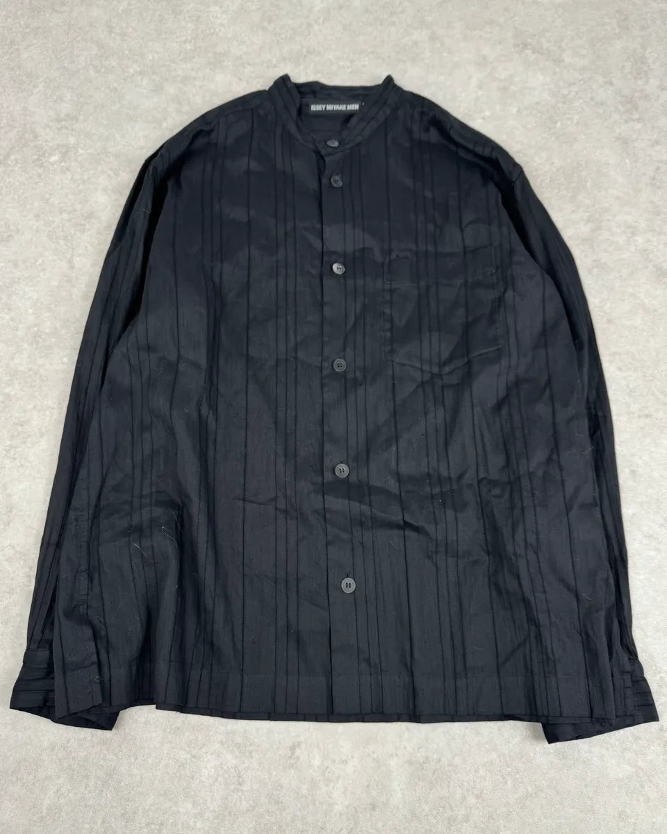 Issey Miyake Black Lined Light Mao Shirt KYVZjsL 3