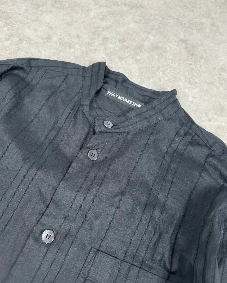 Issey Miyake Black Lined Light Mao Shirt KYVZjsL 4