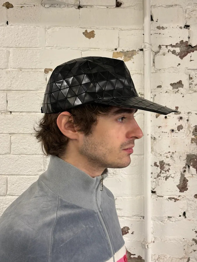 Issey Miyake Black Nylon Geometric Triangle Cap zaIbRxs 1