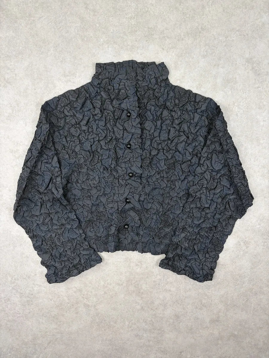 Issey Miyake Fete Black Pleated Contemporary Shirt iiolhxs 0