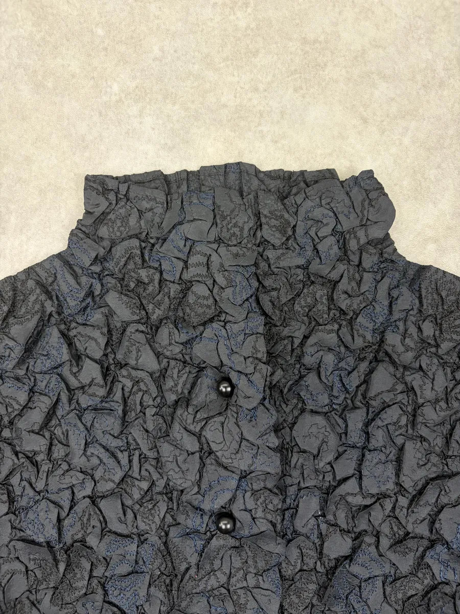 Issey Miyake Fete Black Pleated Contemporary Shirt iiolhxs 4