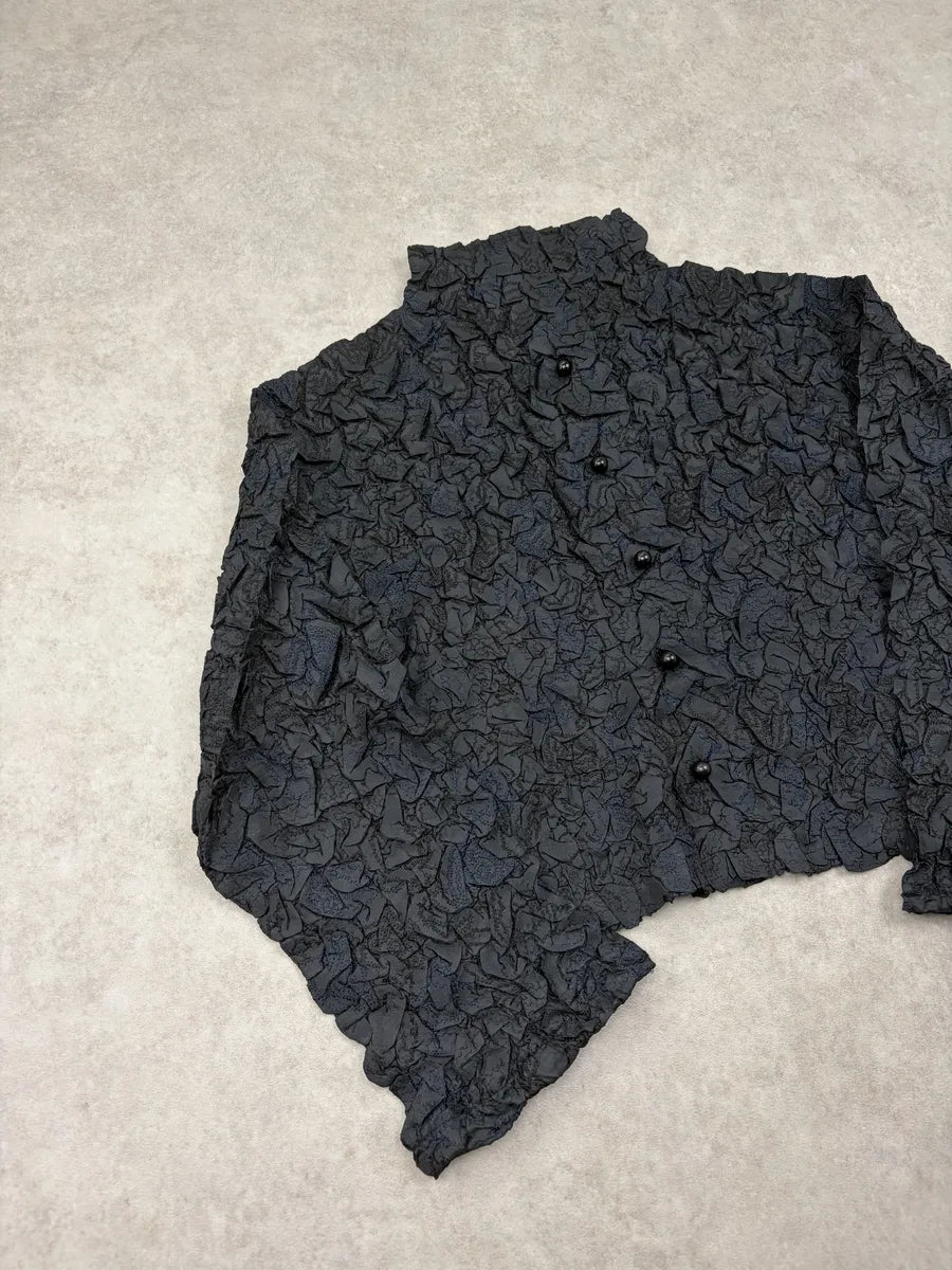 Issey Miyake Fete Black Pleated Contemporary Shirt iiolhxs 3