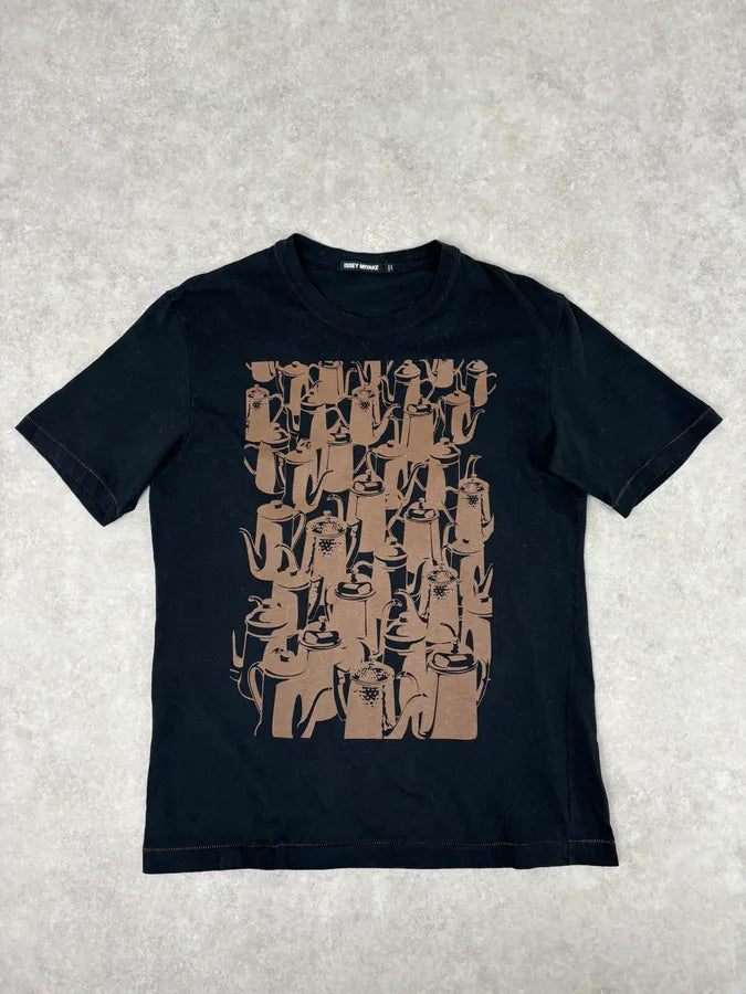 Issey Miyake Coffee Pot Graphic  Black T-Shirt  BbzWlTi 0