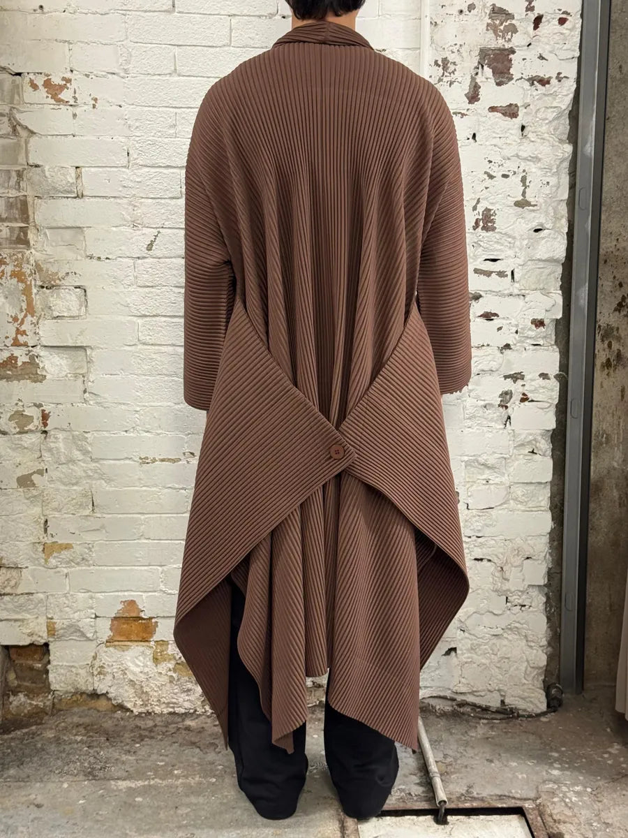 Issey Miyake Brown Plissed Jacket nOTsqRP 1