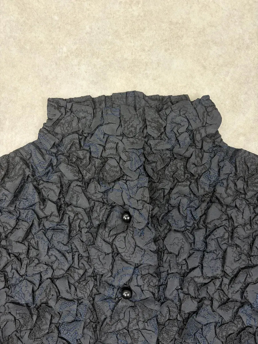 Issey Miyake Fete Black Pleated Contemporary Shirt iiolhxs 4