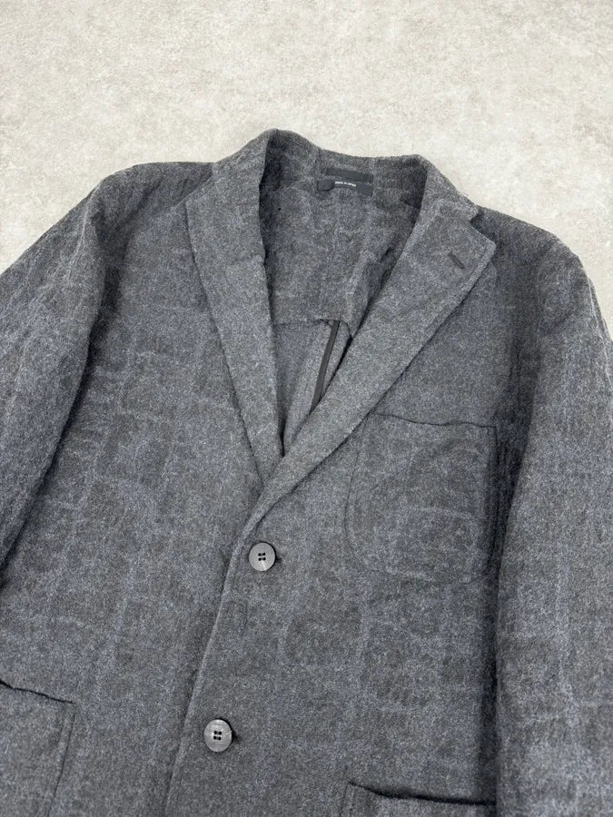 Issey Miyake Men Grey Wool Mozaic Blazer Jacket zNUJNIM 4