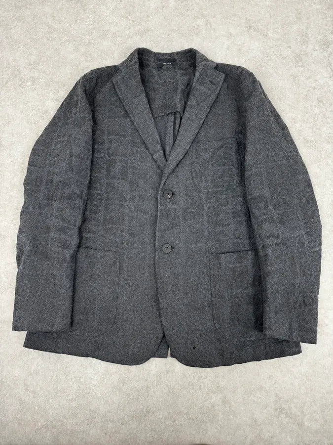 Issey Miyake Men Grey Wool Mozaic Blazer Jacket zNUJNIM 0