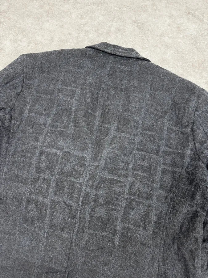 Issey Miyake Men Grey Wool Mozaic Blazer Jacket zNUJNIM 5