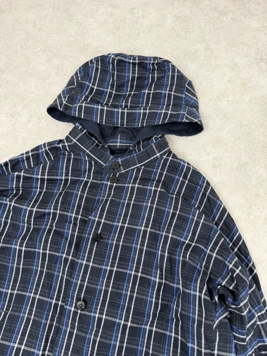 Issey Miyake Navy Japanese Checkered Bomber Jacket QqMxJXl 6