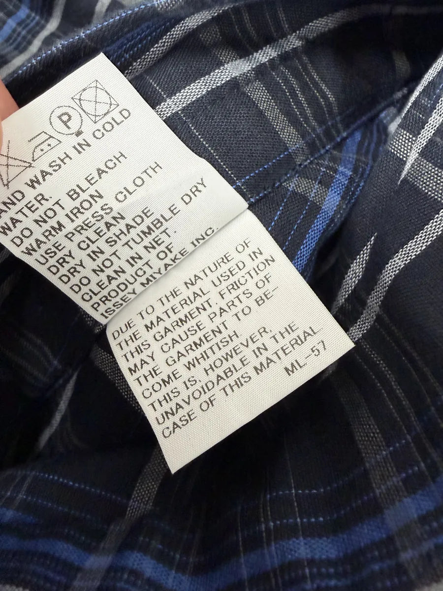 Issey Miyake Navy Japanese Checkered Bomber Jacket QqMxJXl 9