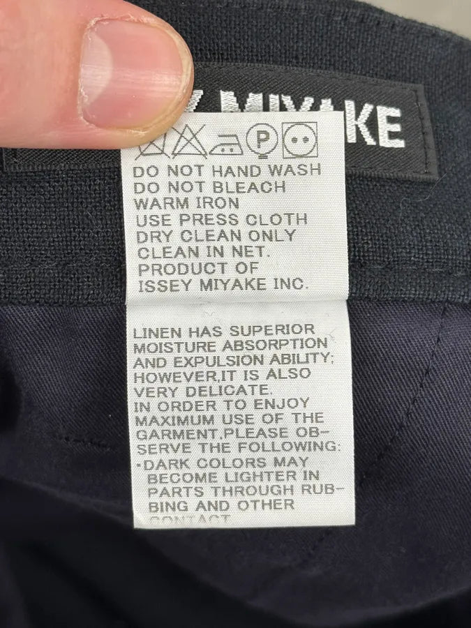 Issey Miyake Navy Linen Cozy Pants ohRqPmd 9