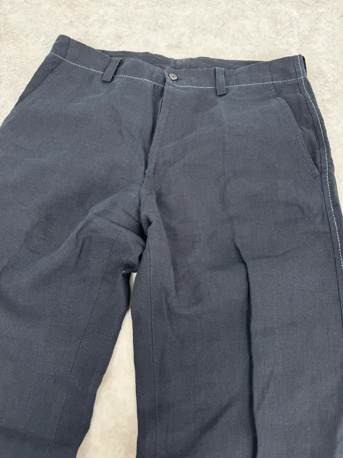 Issey Miyake Navy Linen Cozy Pants ohRqPmd 5