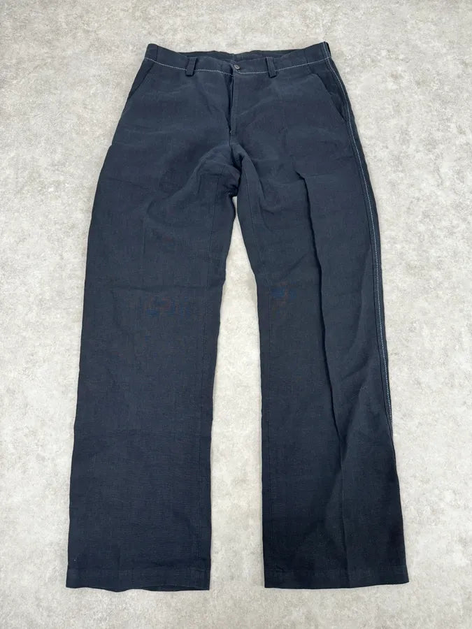 Issey Miyake Navy Linen Cozy Pants ohRqPmd 0