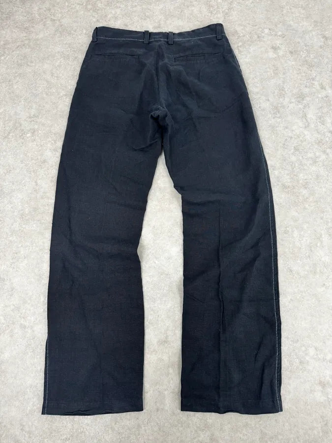Issey Miyake Navy Linen Cozy Pants ohRqPmd 4